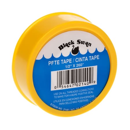 Black Swan PTFE Tape - Yellow - Gas Line 1/2" x 260" 2140